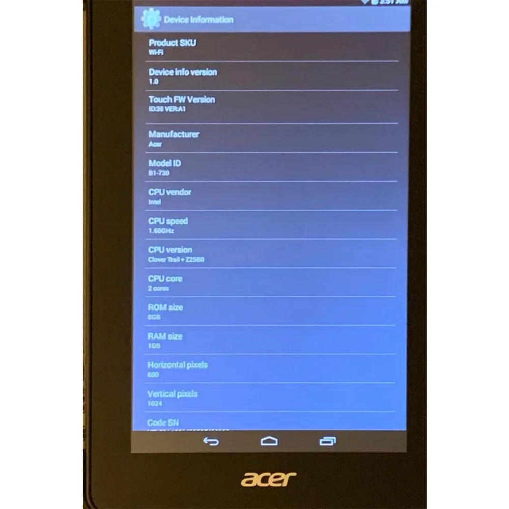 Acer Iconia OneTablet 7 Inch B1-730HD (8GB) Black With Case